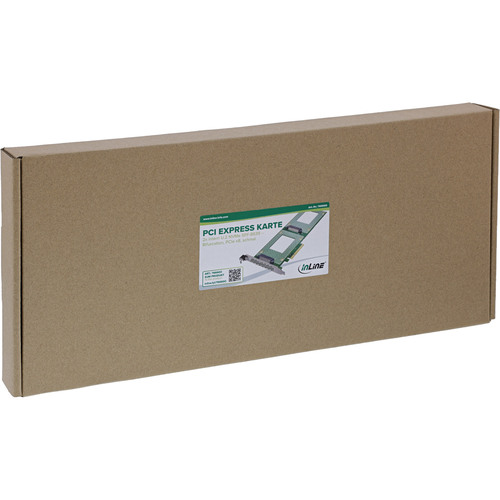 InLine® PCIe Karte zu 2x intern U.2 NVMe SFF-8639 – Bifurcation, PCIe x8, schmal