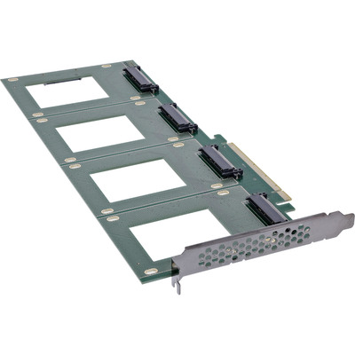InLine® PCIe Karte zu 4x intern U.2 NVMe SFF-8639 – Bifurcation, PCIe x16 (Produktbild 1)
