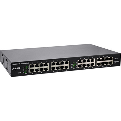 InLine® PoE+ Gigabit Netzwerk Injektor Hub 16 Port (16x PoE+), 1Gb/s, 191HE