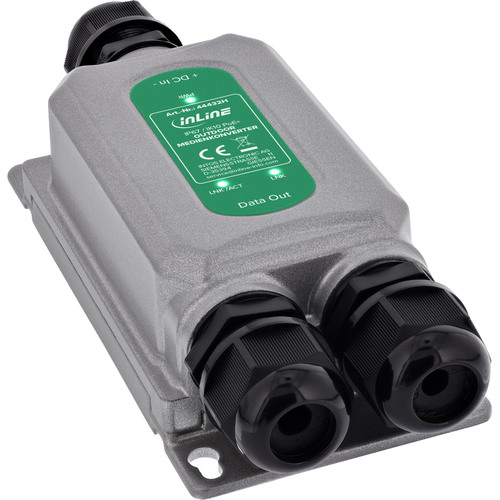 InLine® PoE+ Medienkonverter Outdoor IP67 IK10 1 Gb/s RJ45 SFP PoE / WLAN