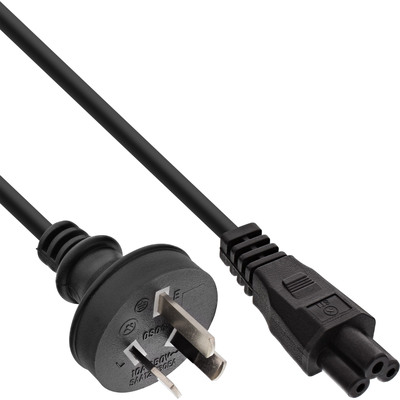 InLine Power Cable for Notebook, Australia, black, 2m