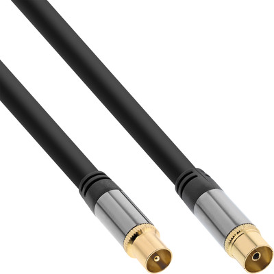 InLine® Premium Antennenkabel, 4x geschirmt, >110dB, schwarz, 0,5m (Produktbild 1)