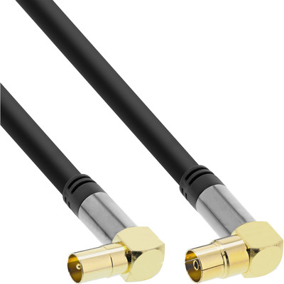 InLine® Premium Antennenkabel gewinkelt, 4x geschirmt, >110dB, schwarz, 10m (Produktbild 1)