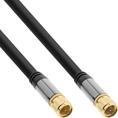 InLine® Premium SAT-Kabel, 4x geschirmt, 2x F-Stecker, >110dB, schwarz, 10m (Produktbild 1)