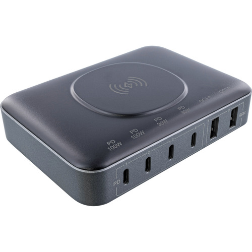 InLine® Qi Powerstation Multiport Netzteil, 4x USB-C, 2x USB-A, GaN, 100W