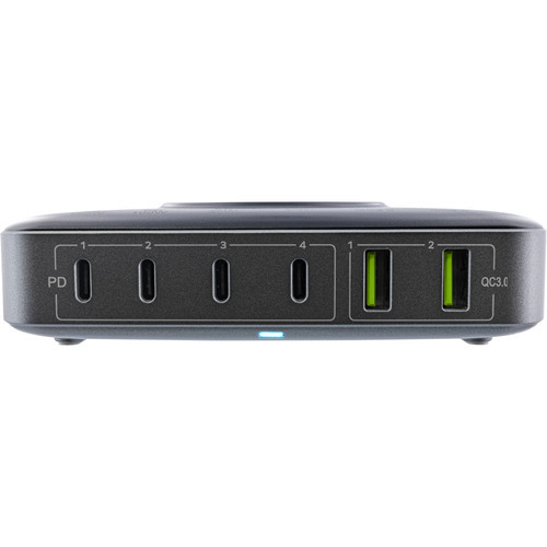 InLine® Qi Powerstation Multiport Netzteil, 4x USB-C, 2x USB-A, GaN, 100W