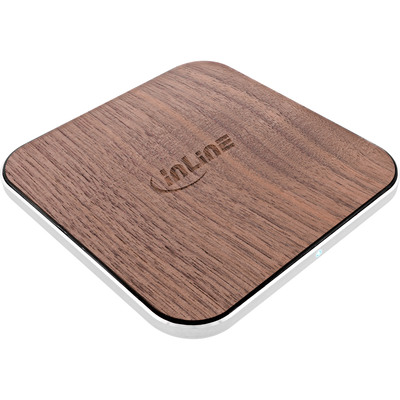 InLine® Qi woodcharge, wireless fast charger, 5/7,5/10W/15W, USB-C (Produktbild 1)