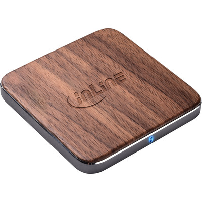 InLine® Qi woodcharge, wireless fast charger, Smartphone kabellos laden, 5/7,5/10W (Produktbild 1)