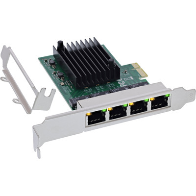 InLine® Quad Gigabit Netzwerkkarte, 4x RJ45 1 Gb/s, PCIe x1 (Produktbild 1)