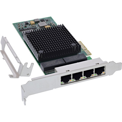 InLine® Quad Gigabit Netzwerkkarte, 4x RJ45 1 Gb/s, PCIe x4 (Produktbild 1)