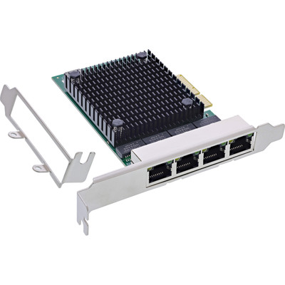 InLine® Quad Gigabit Netzwerkkarte, 4x RJ45 2,5Gb/s, PCIe x4, inkl. low profile (Produktbild 1)
