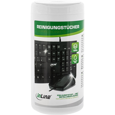 InLine® Reinigungstücher, feuchte Computerreinigungstücher, 100 Stück (Produktbild 1)