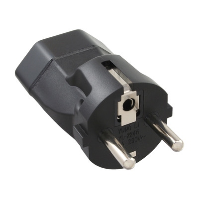 InLine Reiseadapter, Schutzkontakt Stecker auf Schweiz Buchse InLine Reiseadapter, Schutzkontakt Stecker auf Schweiz Buchse