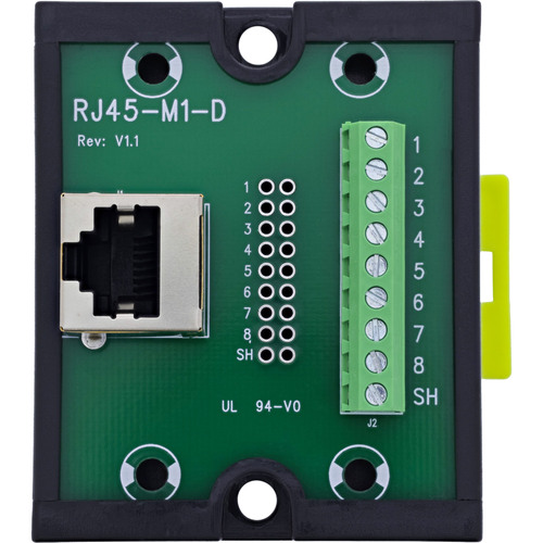 InLine® RJ45 Breakout-Buchse an 9pol Schraubklemme, Hutschiene, geschirmt