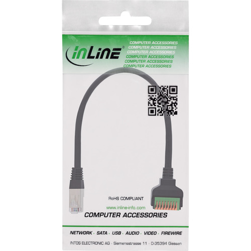 InLine® RJ45 Stecker an Push-In-Klemme, 8pol, Cat.5e, 15cm Kabel