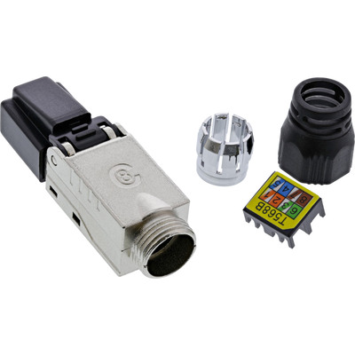 InLine® RJ45 Stecker Cat.8.1 2000MHz, feldkonfektionierbar, geschirmt, Schraubv. (Produktbild 1)