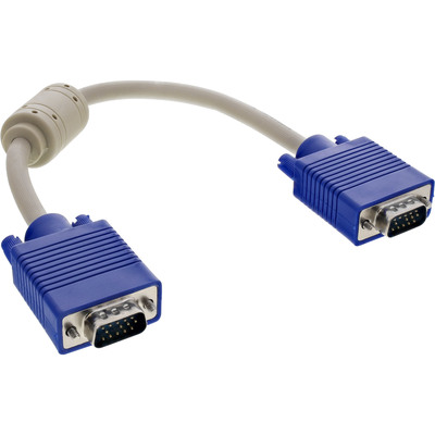 InLine® S-VGA Kabel, 15pol HD Stecker / Stecker, beige, 0,3m (Produktbild 1)