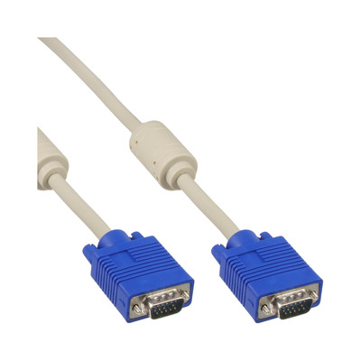 InLine® S-VGA Kabel, 15pol HD Stecker / Stecker, beige, 0,5m (Produktbild 1)
