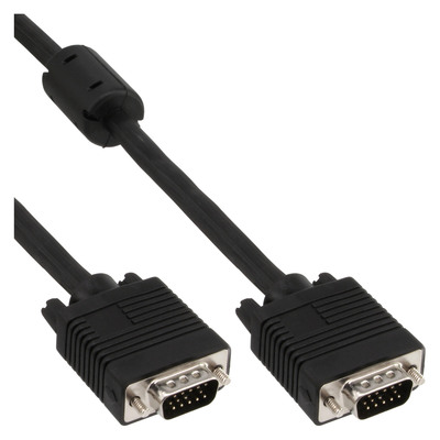 InLine S-VGA Kabel, 15pol HD Stecker / Stecker, schwarz, 0,3m (Produktbild 1)