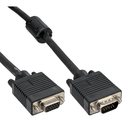 InLine® S-VGA Verlängerung, 15pol HD Stecker / Buchse, schwarz, 0,3m (Produktbild 1)