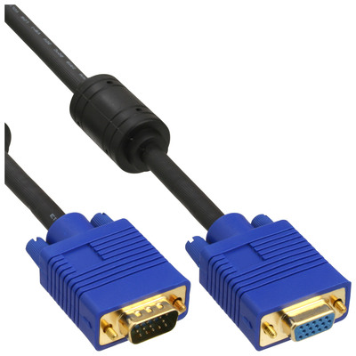 InLine® S-VGA Verlängerung Premium, 15pol HD Stecker / Buchse, schwarz, 5m (Produktbild 1)