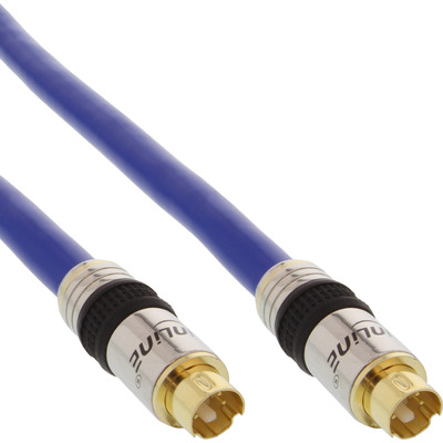 InLine® S-VHS Kabel, PREMIUM, vergoldete Stecker, 4pol mini DIN ST / ST, 2m