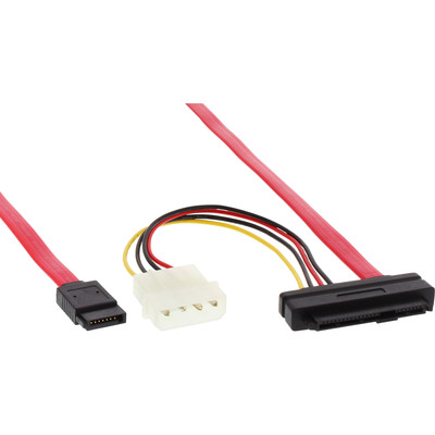 InLine SAS Anschlusskabel, 29pol. SFF-8482 + Power an 1x SATA, single Target, 0,5m (Produktbild 1)