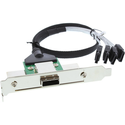 InLine SAS Slotblech PCI + 50p Centr., mit Kabel, ext. SFF-8088 auf int. 4x SATA, 0,5m InLine SAS Slotblech PCI + 50p Centr., mit Kabel, ext. SFF-8088 auf int. 4x SATA, 0,5m