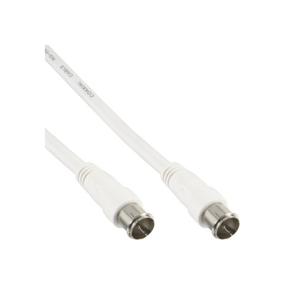 InLine SAT-Anschlusskabel, 2x geschirmt, 2x F-Quick Stecker, >80dB, weiß, 0,5m (Produktbild 1)