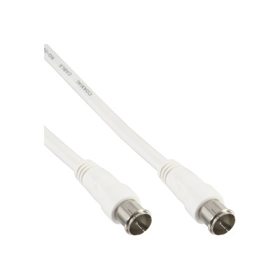 InLine SAT-Anschlusskabel, 2x geschirmt, 2x F-Quick Stecker, >80dB, wei, 0,5m (Produktbild 1)