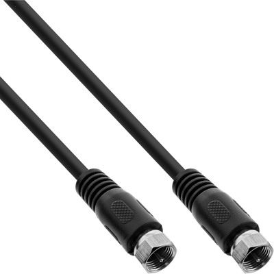 InLine® SAT-Anschlusskabel, 2x geschirmt, 2x F-Stecker, >75dB, schwarz, 5m (Produktbild 1)