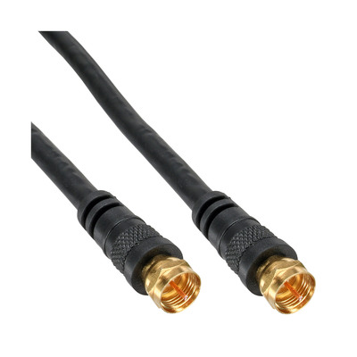 InLine® SAT-Anschlusskabel, 2x geschirmt, 2x F-Stecker, >85dB, schwarz, 10m (Produktbild 1)