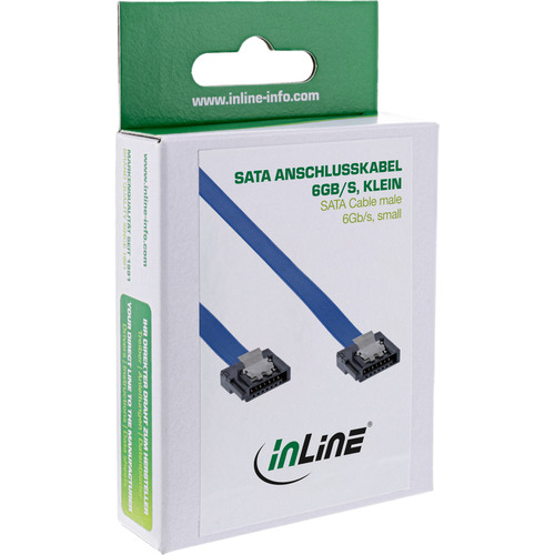 InLine® SATA 6Gb/s Anschlusskabel klein, mit Sicherheitslasche, 0,3m