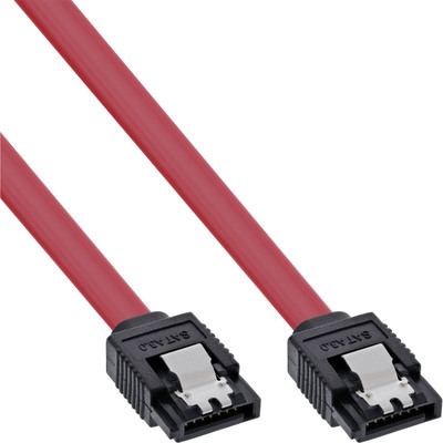 InLine® SATA 6Gb/s Kabel, mit Lasche, 0,3m (Produktbild 1)