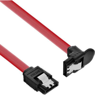 InLine SATA 6Gb/s Kabel, mit Lasche, gewinkelt, 0,3m (Produktbild 1)
