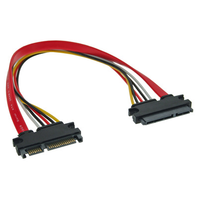 InLine® SATA+Strom Verlängerung intern, SATA 6Gb/s + Strom, Stecker / Buchse, 0,3m (Produktbild 1)