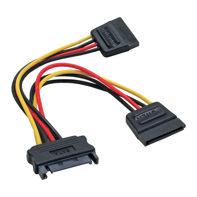 InLine® SATA Strom-Y-Kabel, SATA Buchse an 2x SATA Stecker, 0,15m (Produktbild 1)