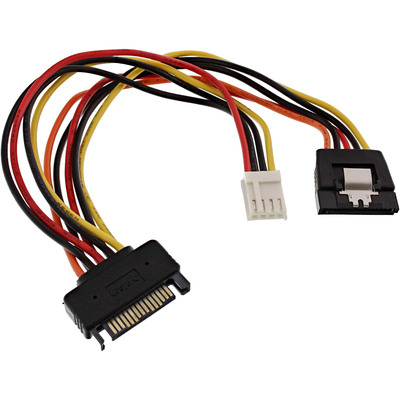 InLine® SATA Stromadapapterkabel, SATA BU an SATA ST + 8,89cm (3,5) Stecker