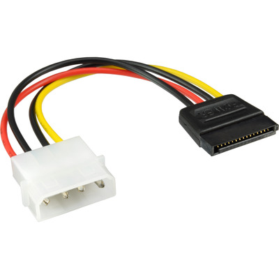 InLine® SATA Stromadapterkabel, 1x 13,34cm (5,25) BU an 15pol SATA ST, 0,15m (Produktbild 1)