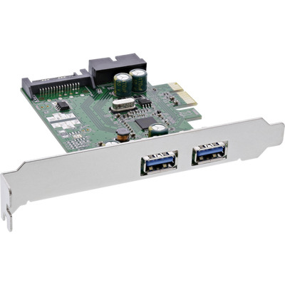 InLine® Schnittstellenkarte, 2x+2x USB 3.0, PCIe, mit SATA Strom + LP-Slotblech (Produktbild 1)