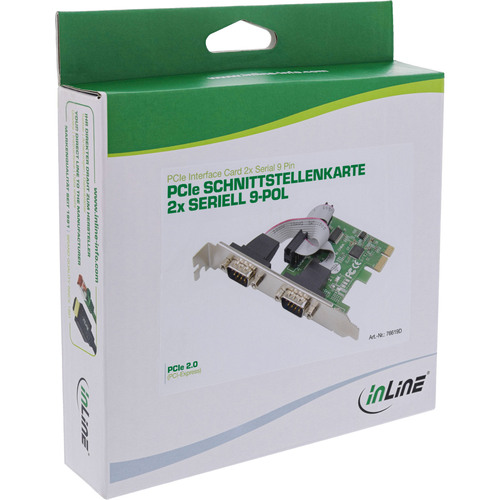 InLine® Schnittstellenkarte, 2x Seriell RS-232, PCIe, AX99100, Low-Profile