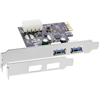 InLine® Schnittstellenkarte, 2x USB 3.0, PCIe, inkl. Low-Profile Slotblech (Produktbild 1)