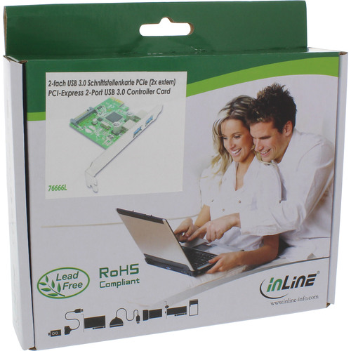 InLine® Schnittstellenkarte, 2x USB 3.2 Gen.1, PCIe, mit SATA Strom