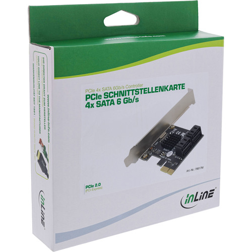 InLine® Schnittstellenkarte, 4x SATA 6Gb/s, PCIe 2.0, Hot Swap, NCQ
