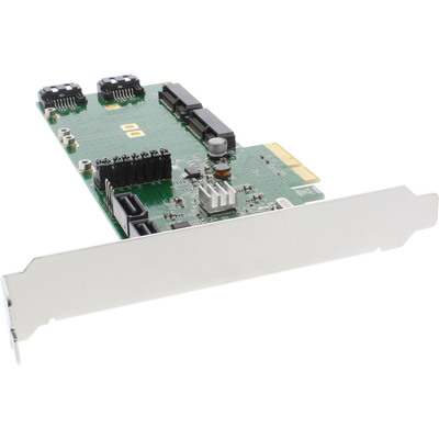 InLine Schnittstellenkarte, 4x SATA 6Gb/s, RAID 0,1,10 JBOD, mit 4x SATA + 2x mSATA, PCIe 2.0 (PCI-Express)