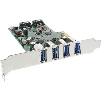 InLine® Schnittstellenkarte, 4x USB 3.0 + 2x SATA 6Gb/s, PCIe, inkl. Low-Profile Slotblech (Produktbild 1)