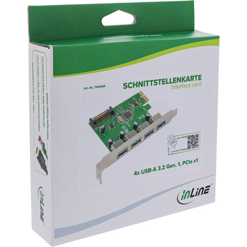 InLine® Schnittstellenkarte, 4x USB-A 3.2 Gen. 1, PCIe x1