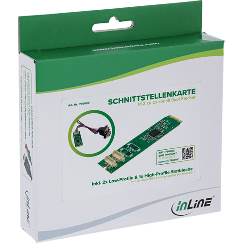 InLine® Schnittstellenkarte M.2 zu 2x seriell 9pol Stecker