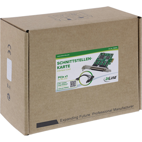 InLine® Schnittstellenkarte, PCIe x1 zu 8x RS-232, D-Sub 9 Stecker