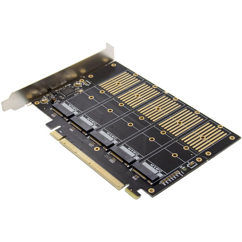 InLine® Schnittstellenkarte, PCIe x16 zu 5x M.2 Key B SATA, inkl. Low-Profile